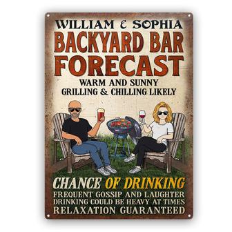 Patio Forecast Grilling And Chilling Custom Metal Sign - Thegiftio UK