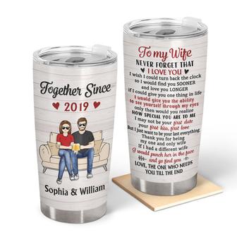 Never Forget That I Love You Custom Tumbler - Couples Gift - Thegiftio UK