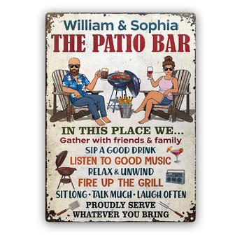 The Patio Bar We Gather Custom Metal Sign - Gift for Couples - Thegiftio UK