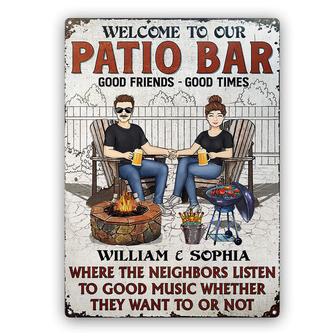 Patio Grilling Family Custom Metal Sign - Gift for Couples - Thegiftio UK