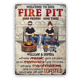 Fire Pit Grilling Family Custom Metal Sign - Couples Gift - Thegiftio UK