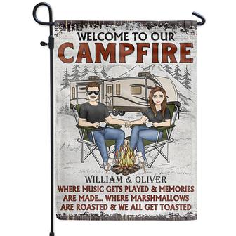 Camping Family Music Memories Custom Flag - Gift for Couples - Thegiftio UK