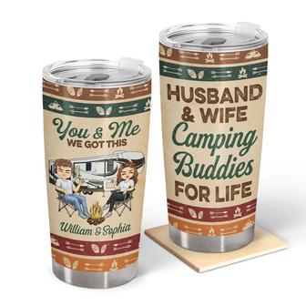 Husband And Wife Camping Buddies For Life Custom Tumbler - Thegiftio UK