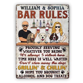 Bar Rules Personalized Metal Sign - Gift for Dog Lovers - Thegiftio UK