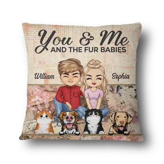 You & Me And The Fur Babies Custom Pillow - Thegiftio UK