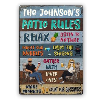 Grilling Patio Rules Custom Metal Sign - Gift for Couples - Thegiftio UK