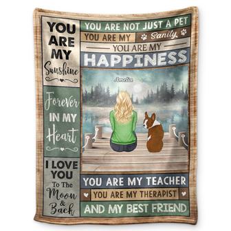 You Are My Sanity Happiness - Gift For Dog Lovers, Cat Lovers, Pet Owners - Personalized Fleece Blanket - Thegiftio UK
