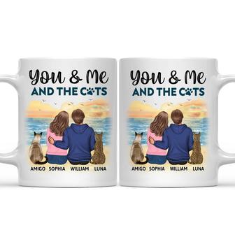 You & Me And The Cats Custom Mug - Gift for Cat Lovers - Thegiftio UK