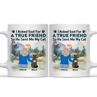 I Asked God For A True Friend Personalized Mug - Thegiftio UK