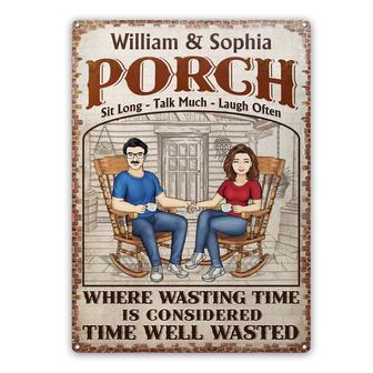 The Porch Time Well Wasted Custom Metal Sign - Gift for Him - Thegiftio UK