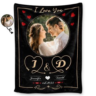 Custom Photo I Love You - Loving Gift For Couples - Personalized Fleece Blanket, Sherpa Blanket - Thegiftio UK