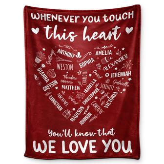 Whenever You Touch This Heart - Loving Gift For Mom, Grandma - Personalized Fleece Blanket, Sherpa Blanket - Thegiftio UK