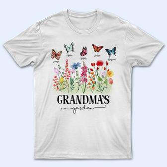 Mom's Grandma's Garden Butterflies Custom T-Shirt - Thegiftio UK
