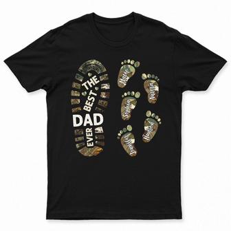 The Best Dad Grandpa Ever Footprints Custom T-Shirt - Gift - Thegiftio UK