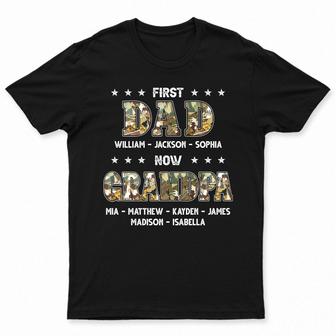 First Dad Now Grandpa Custom T-Shirt - Gift for Grandfather - Thegiftio UK