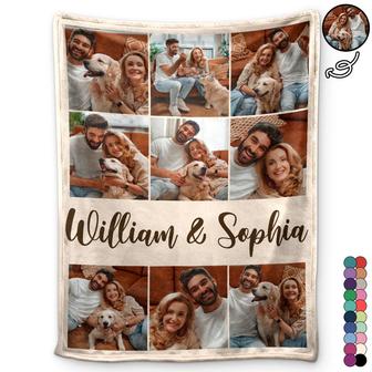 Custom Photo Couple Family Besties Memory - Personalized Fleece Blanket, Sherpa Blanket - Thegiftio UK