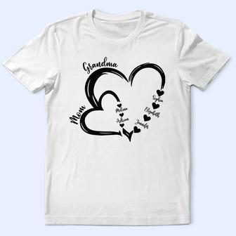Grandma Mom Little Hearts Custom T-Shirt - Gift for Grandma - Thegiftio UK