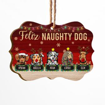 Feliz Naughty Dog Personalized Ornament - Dog Lovers Gift - Thegiftio UK