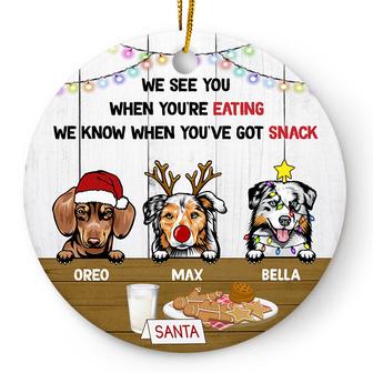 We See You When You're Eating Custom Ornament - Thegiftio UK