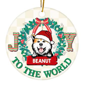 Joy To The World Personalized Ornament - Gift for Dog Lover - Thegiftio UK