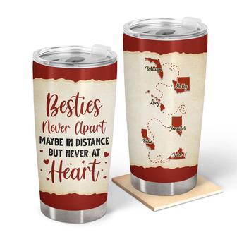 Besties Never Apart Personalized Tumbler - Gift for BFF - Thegiftio UK