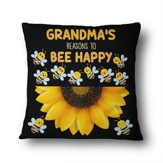 Grandma's Reasons To Bee Happy Personalized Pillow - Thegiftio UK