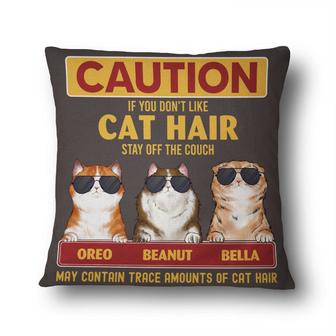 May Contain Trace Amounts Of Cat Hair Personalized Pillow - Thegiftio UK
