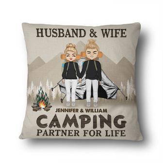 Camping Couple Partner For Life Custom Pillow - Couple Gift - Thegiftio UK