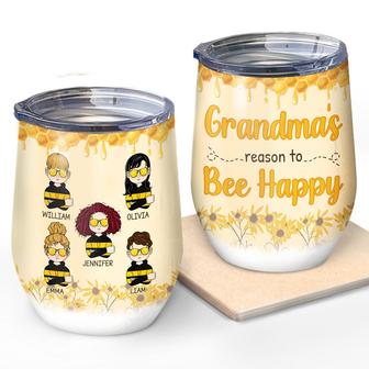 Reason To Bee Happy Personalized Wine Tumbler - Family Gift - Thegiftio UK