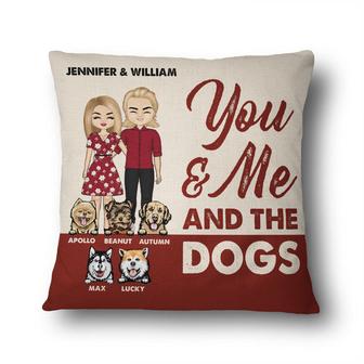 Chibi Couple You Me And The Dogs Custom Pillow - Thegiftio UK