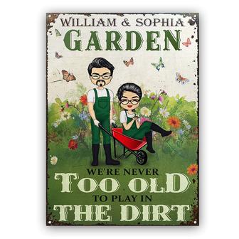 Garden Couple Play In The Dirt Custom Metal Sign - Thegiftio UK