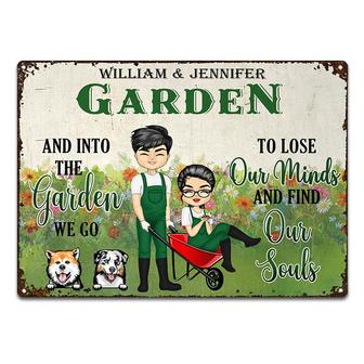 Garden Couple Lose Our Minds Custom Metal Sign - Thegiftio UK