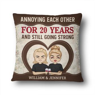 Chibi Couple Annoying Each Other Custom Pillow - Couple Gift - Thegiftio UK