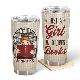 Chibi Girl Who Loves Books Custom Tumbler - Gift for Readers - Thegiftio UK