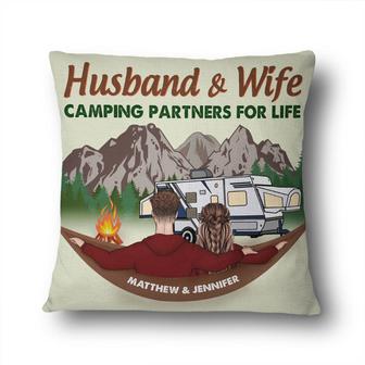 Husband & Wife Camping Partners Custom Pillow - Couples Gift - Thegiftio UK