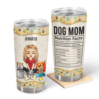 Dog Mom Nutrition Facts Custom Tumbler - Gift for Dog Lovers - Thegiftio UK