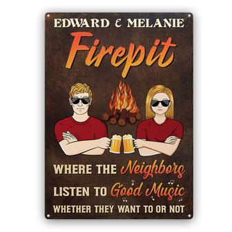 Couple Fire Pit Where Neighbors Listen To Good Music Custom - Thegiftio UK