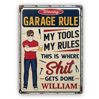 Garage My Tool My Rules Personalized Sign - Gift for Dad - Thegiftio UK