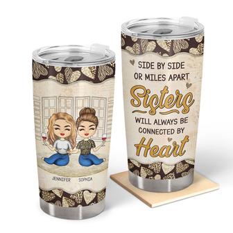 Chibi Sisters Will Always Be Connected Personalized Tumbler - Thegiftio UK