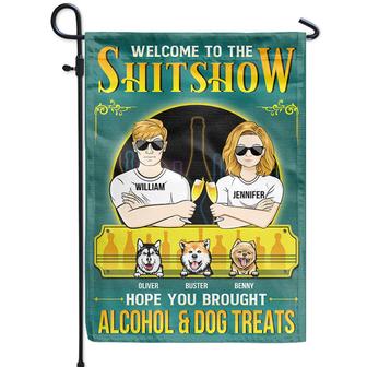 Couple Hope You Brought Alcohol Dog Treats Custom Flag - Thegiftio UK