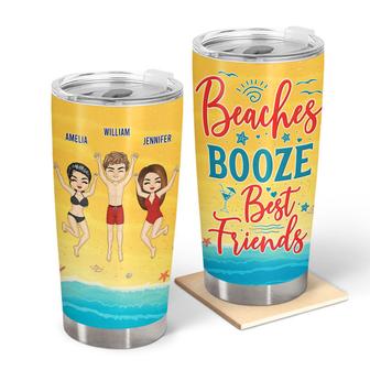 Beaches Booze Best Friends Custom Tumbler - Gift for Bestie - Thegiftio UK