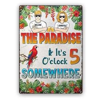 It's 5 O'Clock Somewhere Custom Metal Sign - Couples Gift - Thegiftio UK