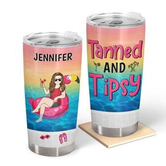 Summer Girl Tanned And Tipsy Custom Tumbler - Gift for Women - Thegiftio UK