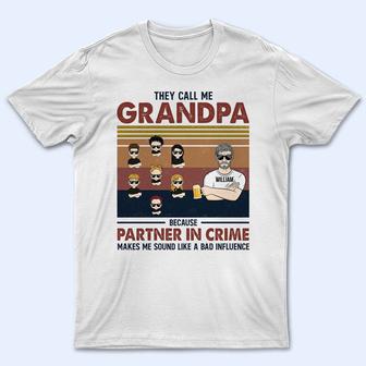 Grandpa Because Partner In Crime Custom T-Shirt - Dad Gift - Thegiftio UK