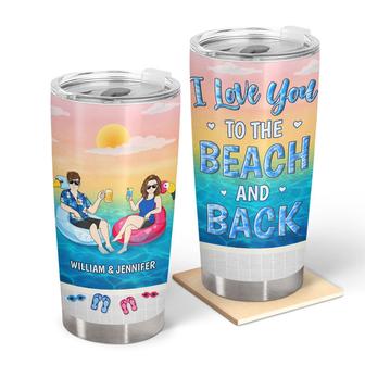 Beach Couple Love You To The Beach And Back Custom Tumbler - Thegiftio UK