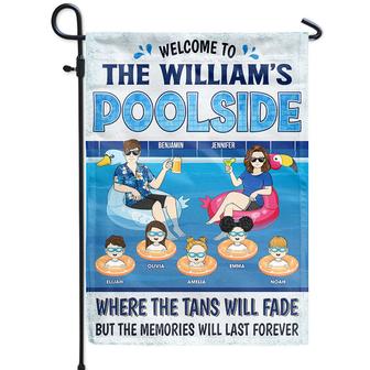 Family Poolside Memories Custom Flag - Gift for Couple - Thegiftio UK