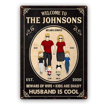 Family Couple Beware Of Wife Custom Metal Sign - Couple Gift - Thegiftio UK