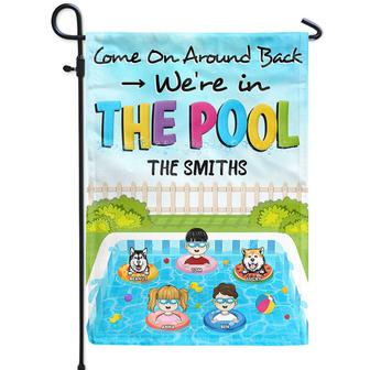 We're In The Pool Family Custom Flag - Gift for Dog Lovers - Thegiftio UK