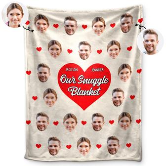 Custom Photo Face Couple Our Snuggle Blanket - Custom Photo Gift For Couples - Personalized Custom Fleece Blanket - Thegiftio UK