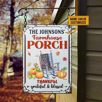 Autumn Farmhouse Porch Thankful Grateful Blessed Custom - Thegiftio UK